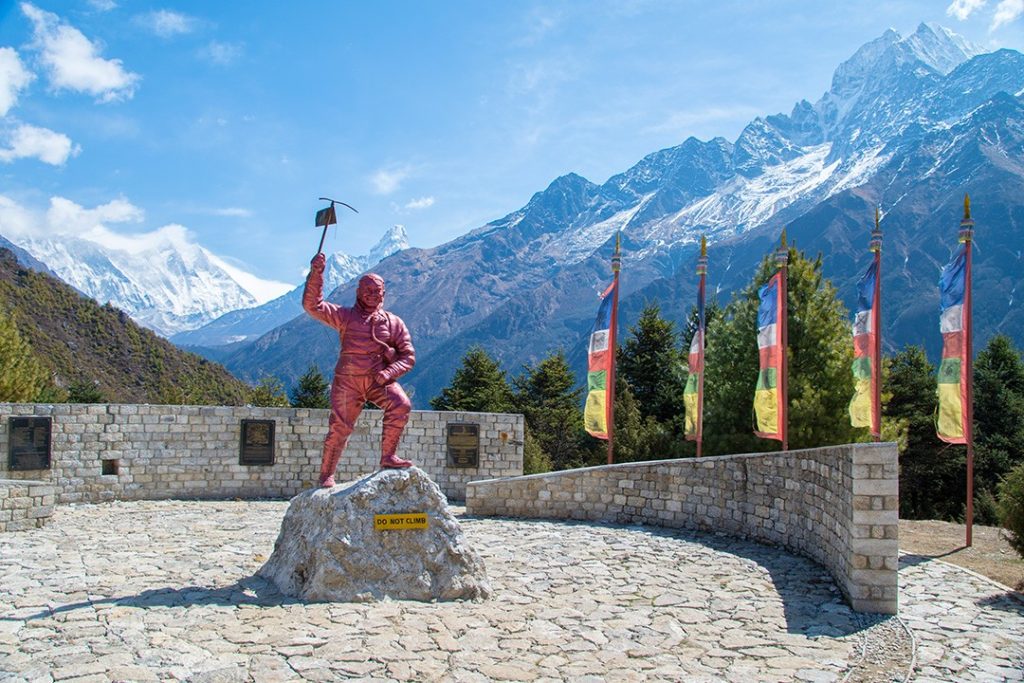 The Tenzing Norgay Memorial on the  Everest base camp trek