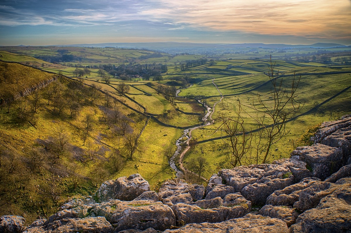 best national parks in britain The view across the limestone pavement from the top of Malham Cove