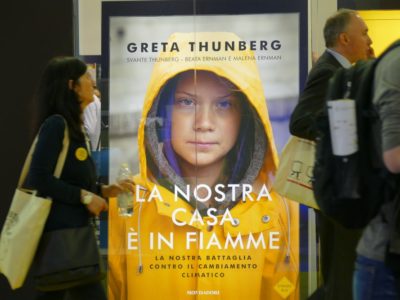 Greta Thunberg on a poster