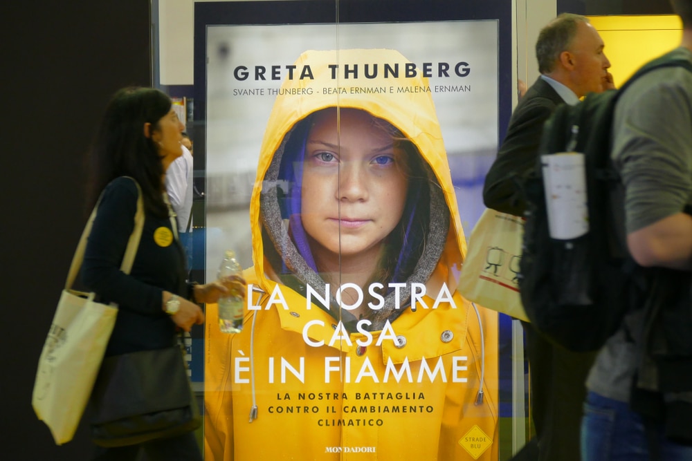 Greta Thunberg on a poster