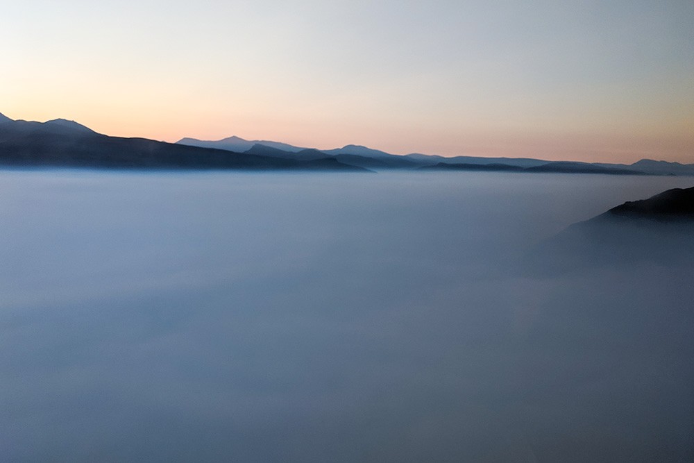 A smoke filled valley on the Arctic Circle Trail