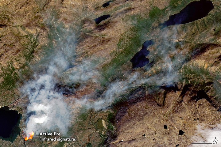 Una imagen de satélite del incendio que encontré