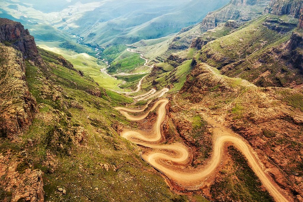 The hairpinned Sani Pass in Lesotho: mispronounced country names