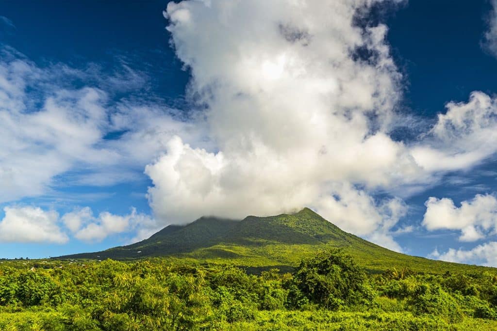 mispronounced country names: Nevis Peak on Nevis Island