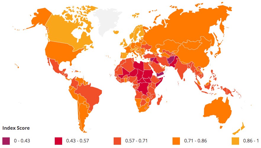 best countries for women 2019 map