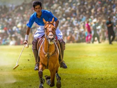 A polo player at the Shandur Polo Festival