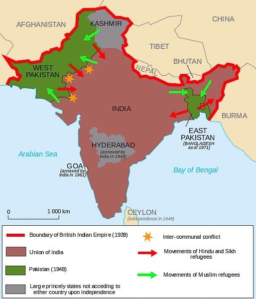 The partition of India in 1947 saw mass migration facts about pakistan