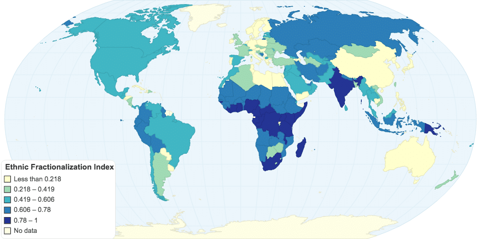 world’s most diverse country map