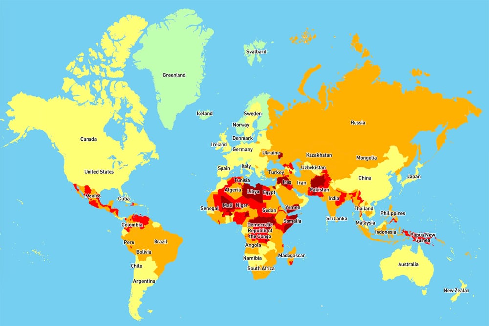 Most Popular Countries in the World to Visit [MAP]