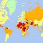 map of the Most dangerous countries in the world 2021