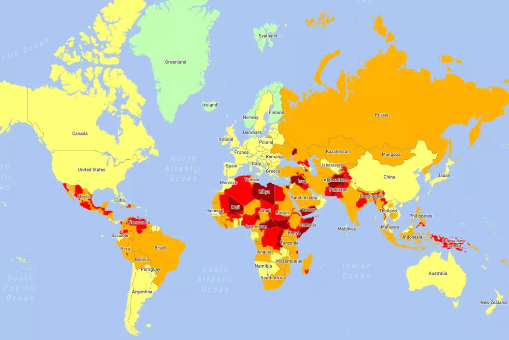 top ten most dangerous countries to visit