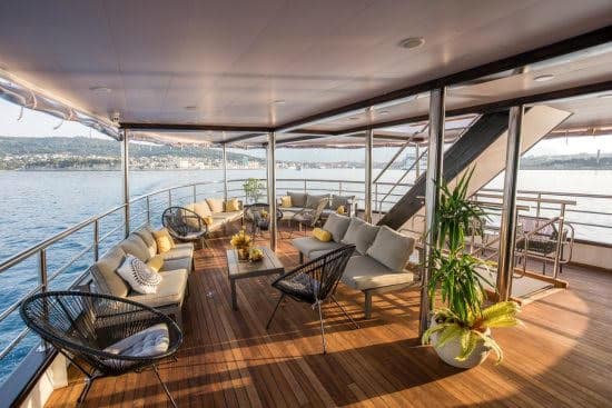 Deck area on a croatia cruise