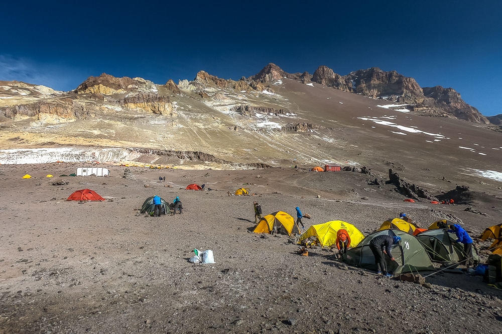 Campamento 2 mientras escalaba el Aconcagua