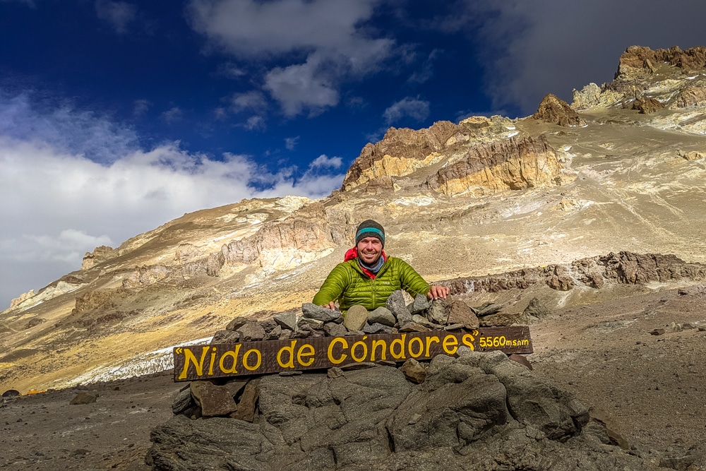 Relaxing at camp 2: Nido de Cóndores