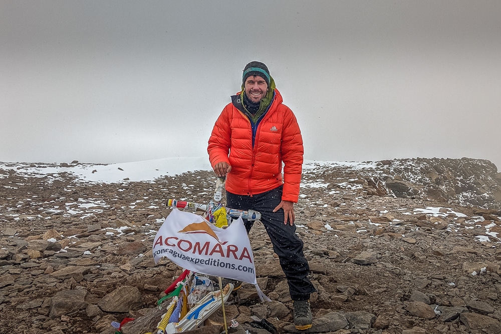 En la cumbre del Aconcagua