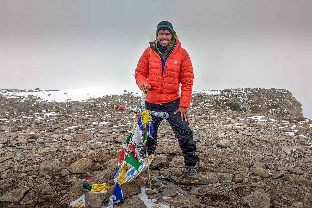 Peter on the summit of Aconcagua wearing seven layers