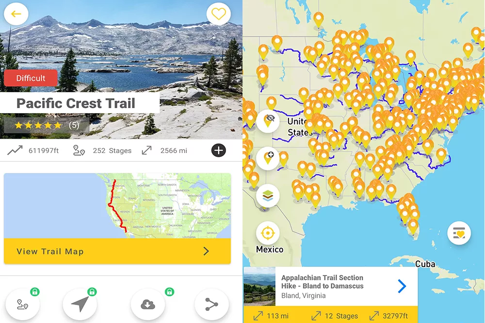Hiiker app screenshots