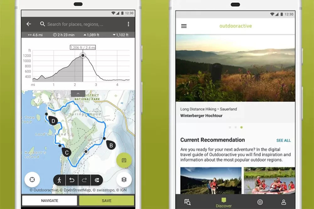 Outdooractive screenshots