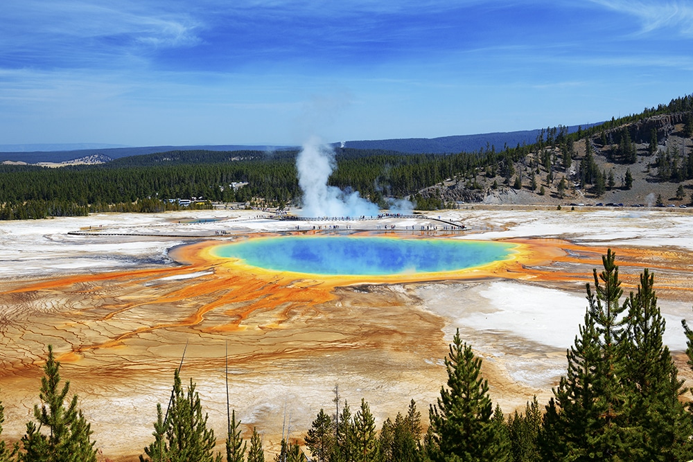 países megadiversos: Grandes manantiales prismáticos en el Parque Nacional de Yellowstone