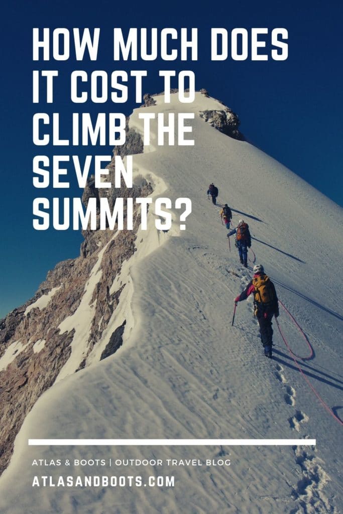 cost to climb the seven summits pinterest pin