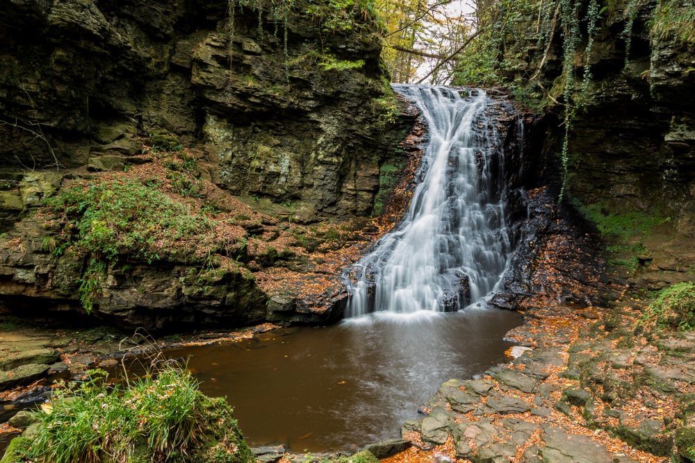 Hareshaw Linn es una de las mejores excursiones en el Parque Nacional de Northumberland