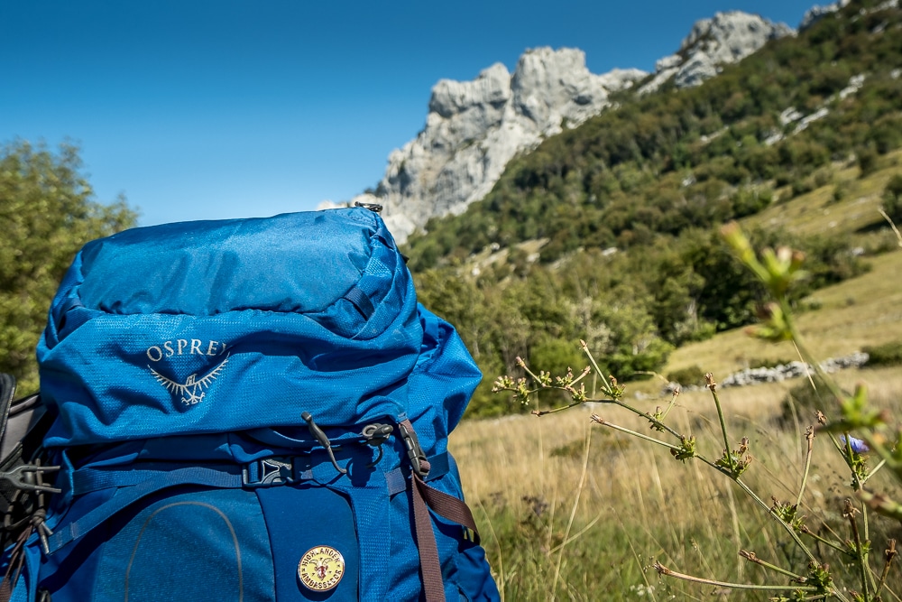 My backpack –part of our guide to hiking the Highlander Velebit
