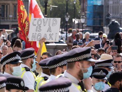 Demonstrators in the UK