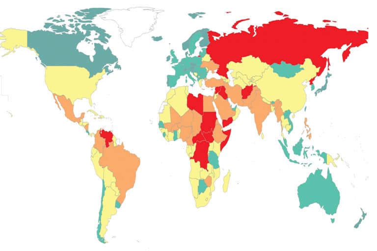 Ranked most peaceful countries in the world 2021 Atlas & Boots