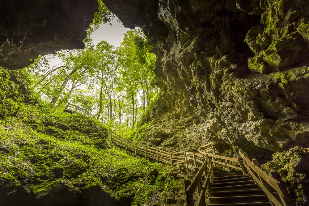 The Maquoketa Caves in Iowa, one of the best hiking trails in every US state