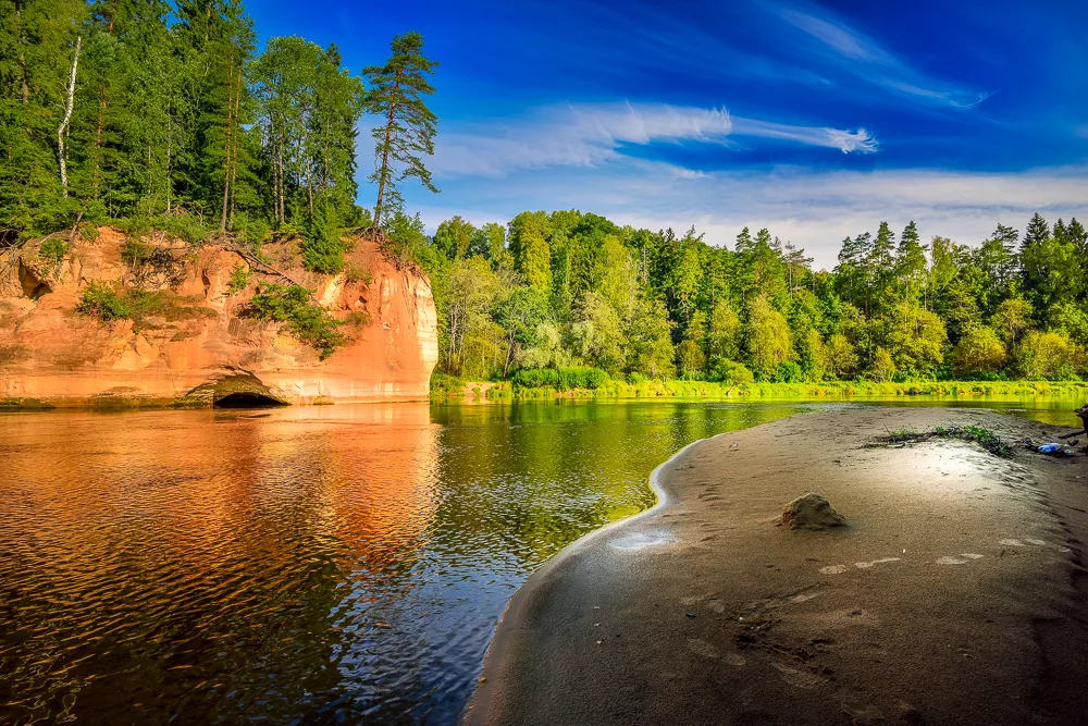 El río Gauja en Letonia