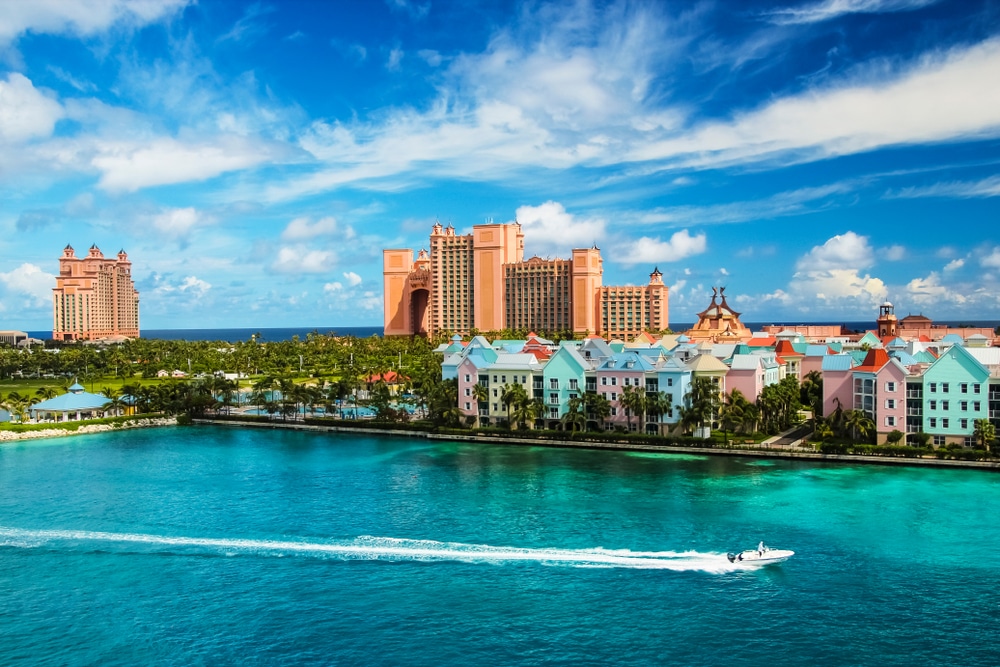 Colourful buildings on Nassau, The Bahamas, which have the cleanest air in the world