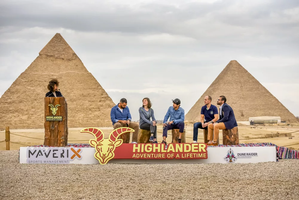 The launch of the new Highlander events in front of Egypt's pyramids