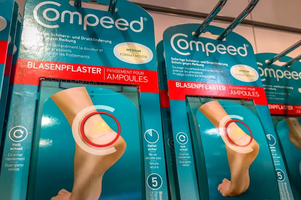 Compeed blister plasters in a shop