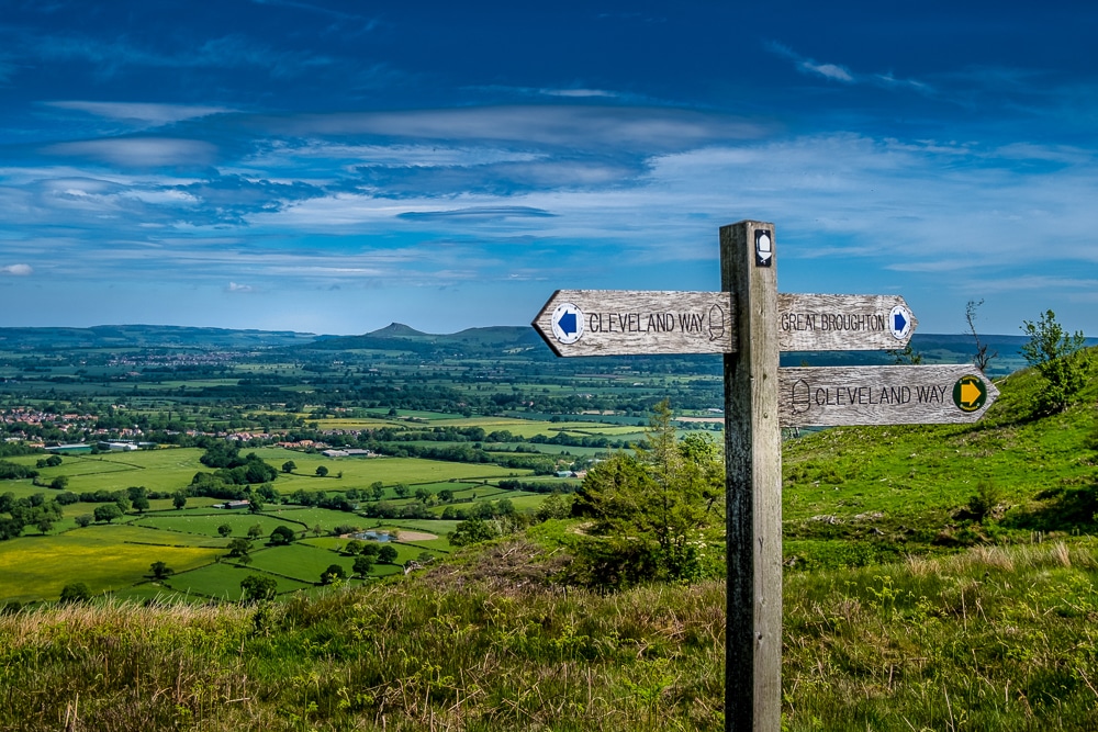 A Cleveland Way signpost in the North York Moors