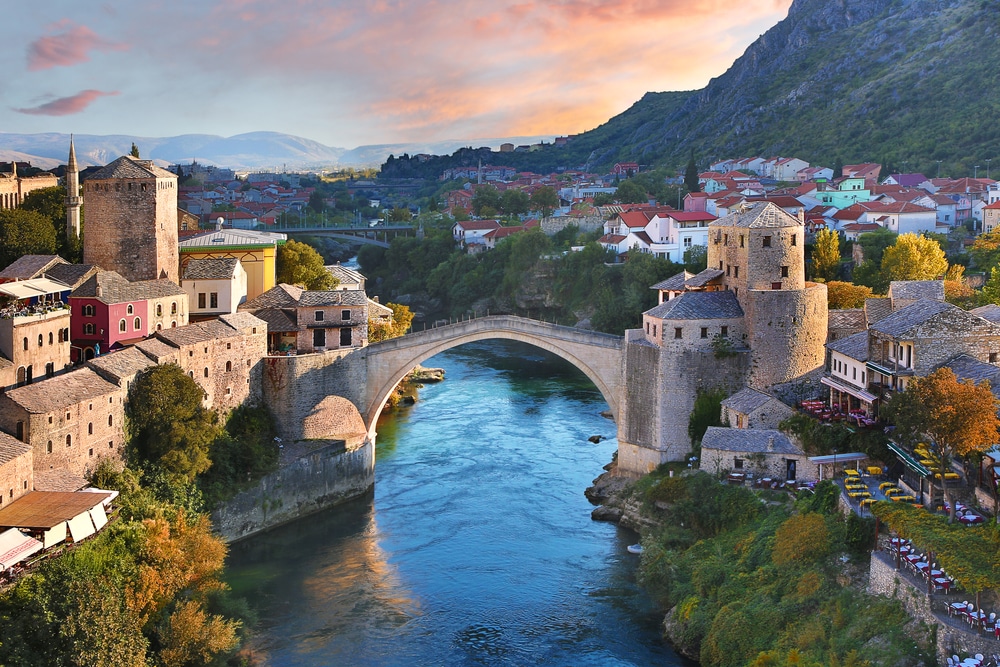 Stari Most, an Ottoman bridge in Bosnia and Herzegovina