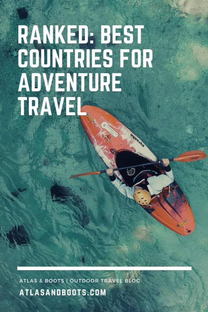 pinterest pin for best countries for adventure travel ranking