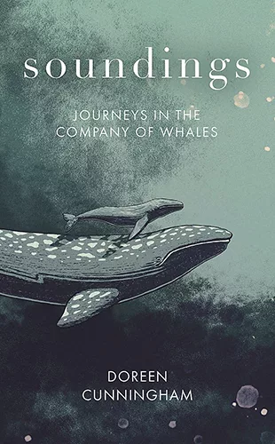 Soundings book cover showing a whale on a greenish background