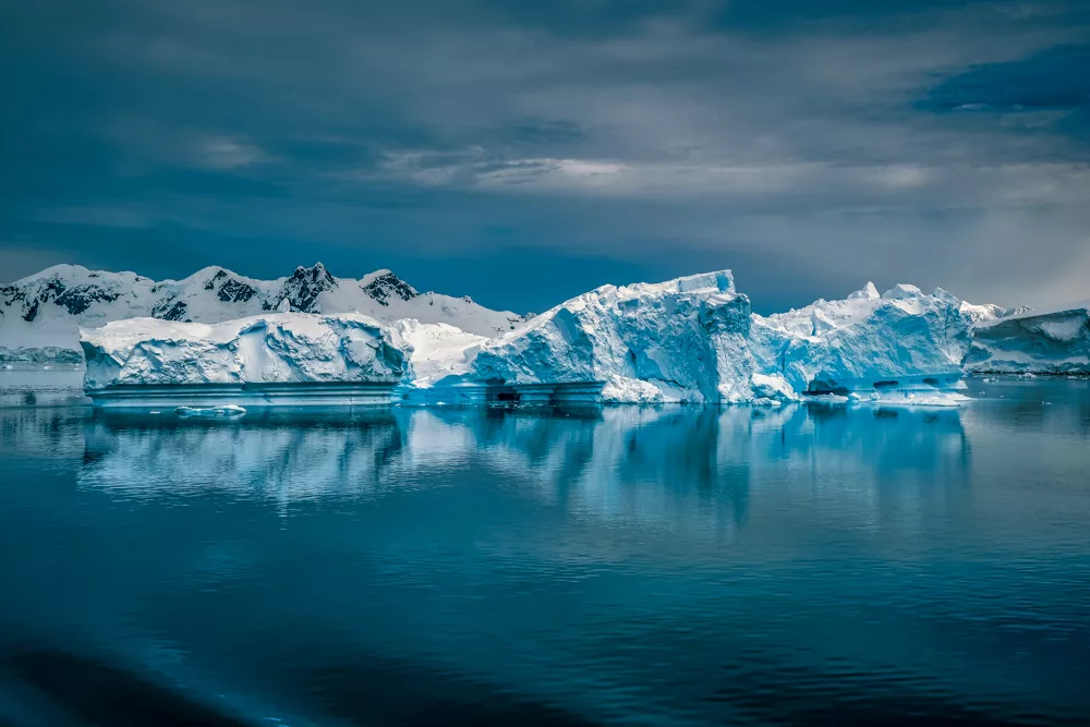 Antarctica reflections in calm waters
