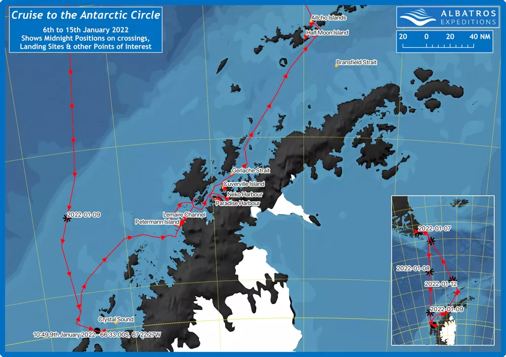 A map of our Antarctic voyage