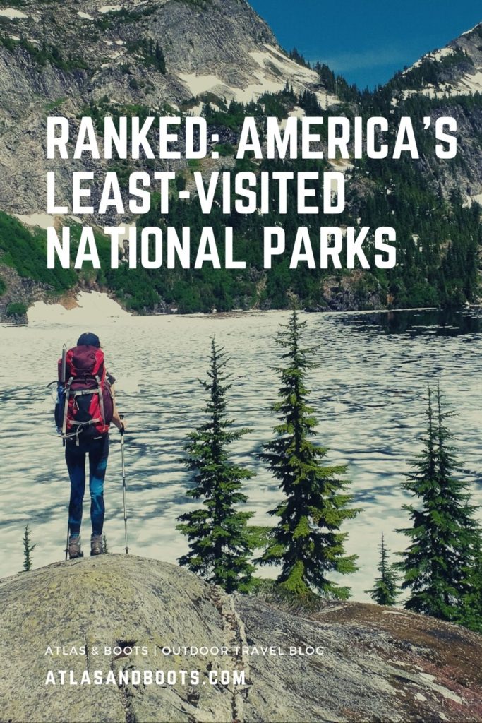 Pinterest pin for least-visited US national parks