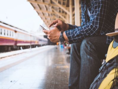 tourist using a smartphone