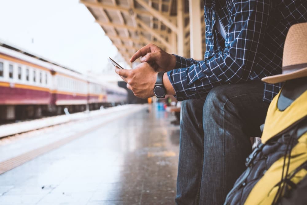 tourist using a smartphone