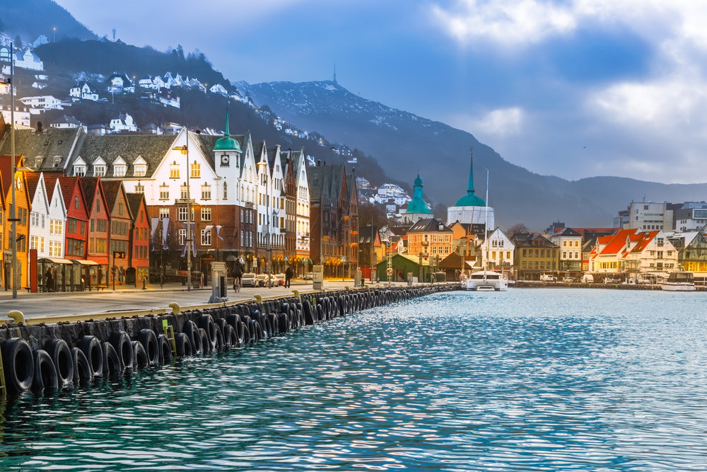 Bergen wharf front and water