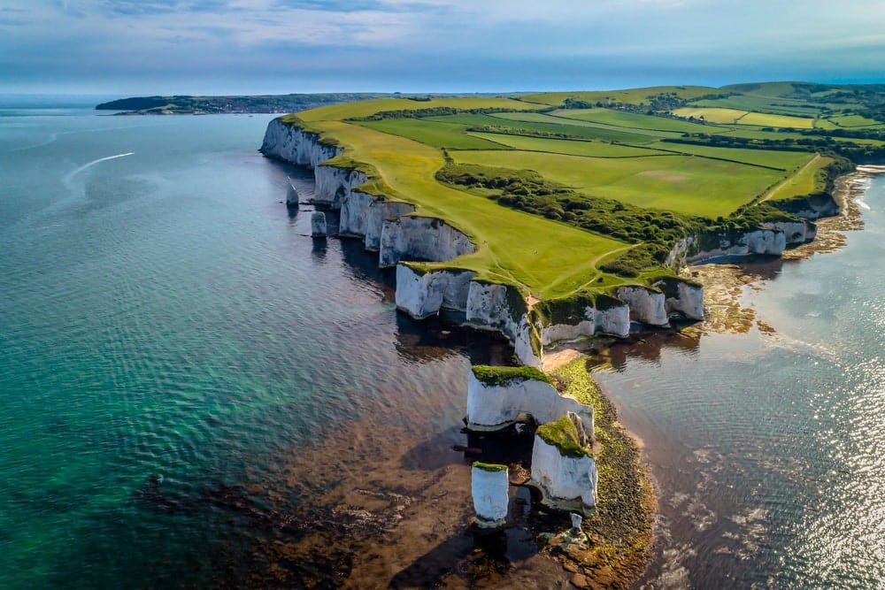 Old Harry Rocks mark the eastern extremity of the Jurassic Coast World Heritage Site
