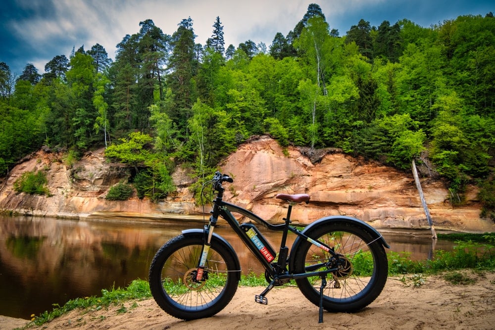 My smartbike next to the river in Gauja National Park