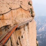 A walkway along Mount Hua Shan – one of the world's most dangerous hikes