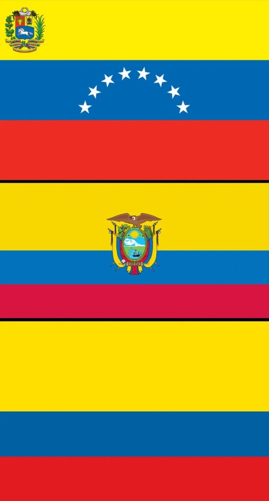 The similar flags of Venezuela, Ecuador and Colombia