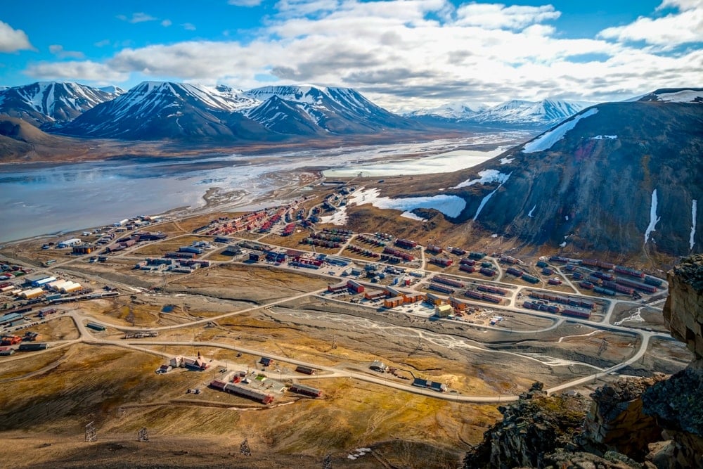 facts about svalbard: Longyearbyen world’s northernmost town from above