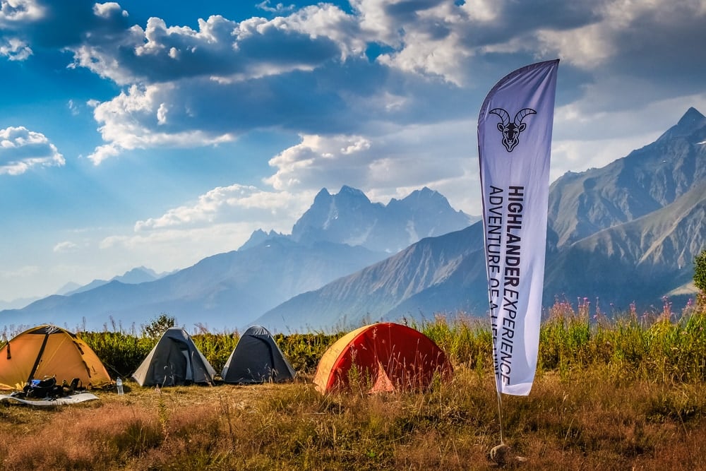 A campsite along the Highlander Svaneti
