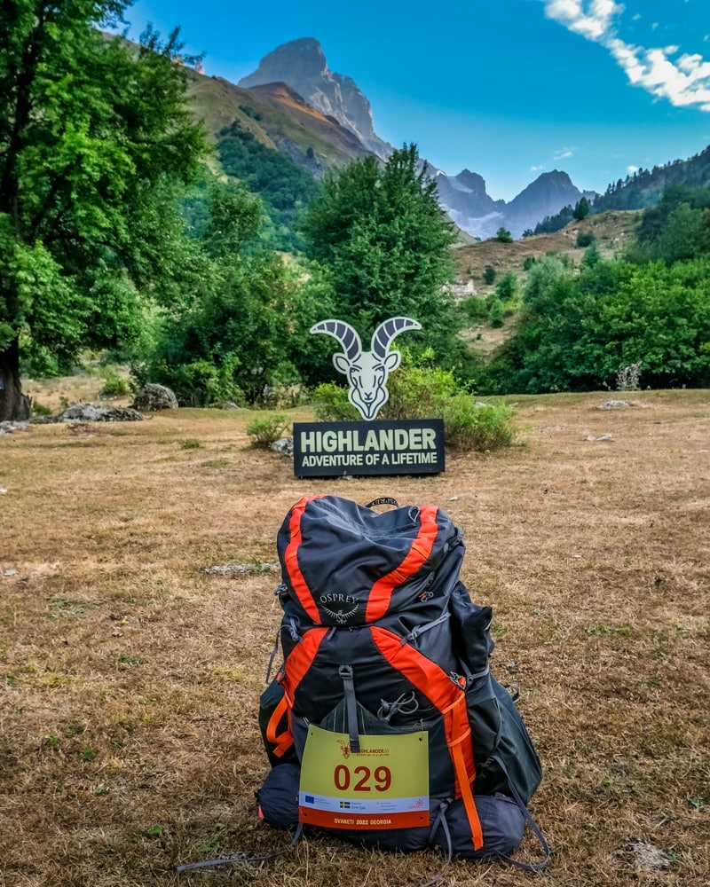 Peter's backpack along the Highlander Svaneti
